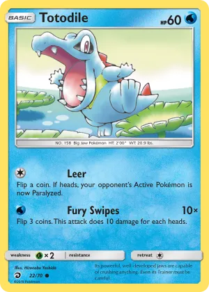 Totodile Pokémon Dragon Majesty #22 Reverse Holo