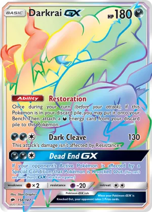 Darkrai-GX Pokémon Burning Shadows #158 Holo