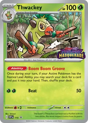 Thwackey Pokémon Scarlet & Violet Black Star Promos #115 Holo