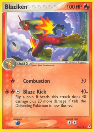 Blaziken Pokémon Holon Phantoms #20 Reverse Holo