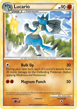 Lucario Pokémon HS—Unleashed #19 Reverse Holo