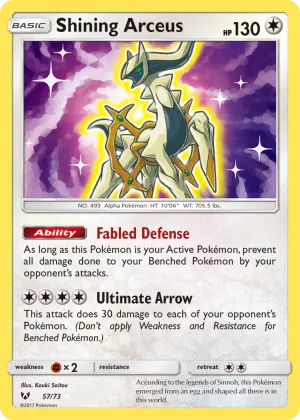 Shining Arceus Pokémon Shining Legends #57 Holo