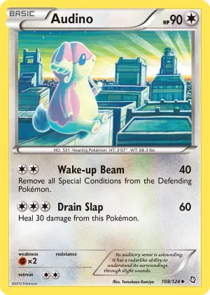 Audino Pokémon Dragons Exalted #108 Reverse Holo