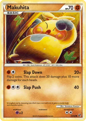 Makuhita Pokémon HS—Undaunted #55 Reverse Holo