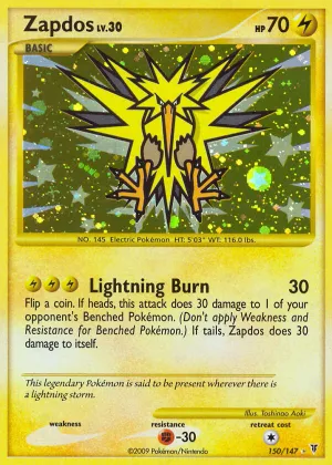 Zapdos Pokémon Supreme Victors #150 Holo