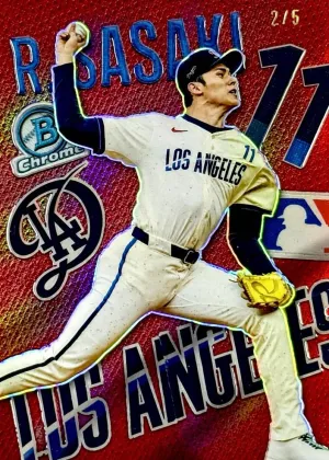 Roki Sasaki 2026 Bowman Patchwork Baseball Red Refractor #P-19