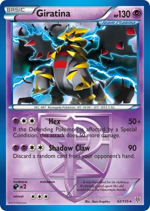 Giratina Pokémon Plasma Storm #62 Reverse Holo