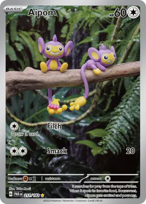 Aipom Pokémon Paradox Rift #211 Holo