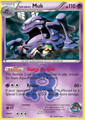 Team Aqua's Muk Pokémon Double Crisis #8 Reverse Holo
