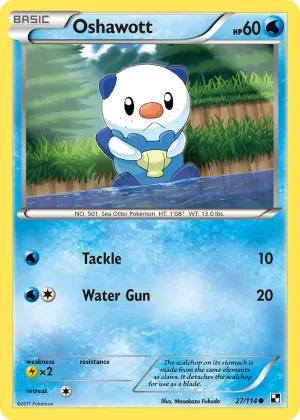 Oshawott Pokémon Black & White #27 Reverse Holo
