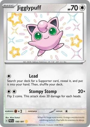 Jigglypuff Pokémon Paldean Fates #198 Holo