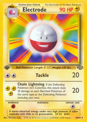 Electrode Pokémon Jungle #18 1st Edition