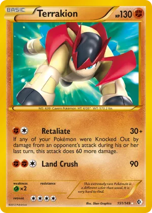 Terrakion Pokémon Boundaries Crossed #151 Holo
