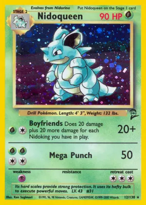Nidoqueen Pokémon Base Set 2 #12 Holo