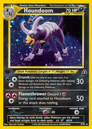 Houndoom Pokémon Neo Discovery #4 Unlimited Holo