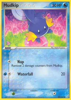 Mudkip Pokémon Crystal Guardians #58 Reverse Holo