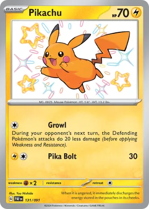Pikachu Pokémon Paldean Fates #131 Holo