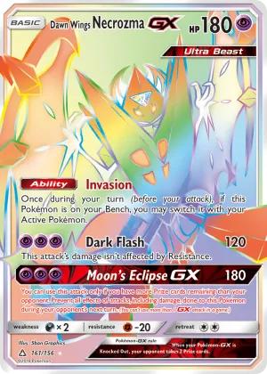 Dawn Wings Necrozma-GX Pokémon Ultra Prism #161 Holo