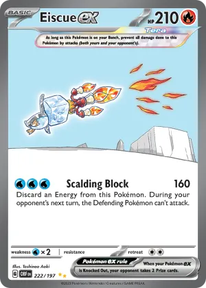 Eiscue ex Pokémon Obsidian Flames #222 Holo