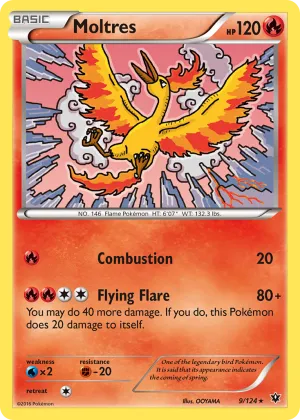 Moltres Pokémon Fates Collide #9 Reverse Holo