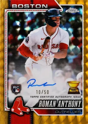 Roman Anthony 2026 Topps Chrome Rookie Autographs Baseball Gold Refractor #RA-RA
