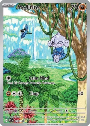 Meditite Pokémon Stellar Crown #153 Holo