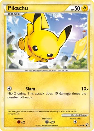 Pikachu Pokémon HS—Undaunted #61 Reverse Holo