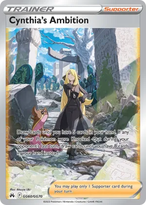 Cynthia's Ambition Pokémon Crown Zenith Galarian Gallery #GG60 Holo