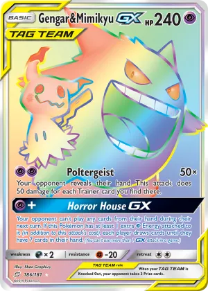 Gengar & Mimikyu-GX Pokémon Team Up #186 Holo