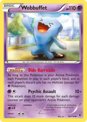 Wobbuffet Pokémon Phantom Forces #36 Reverse Holo