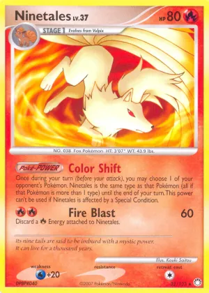 Ninetales Pokémon Mysterious Treasures #32 Reverse Holo