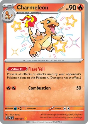 Charmeleon Pokémon Paldean Fates #110 Holo