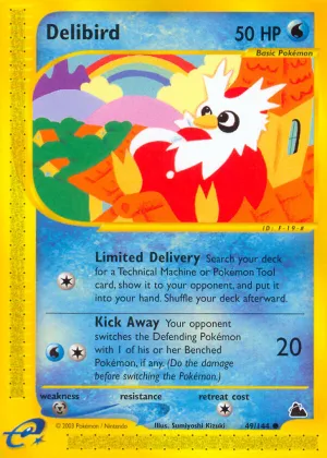 Delibird Pokémon Skyridge #49 Reverse Holo