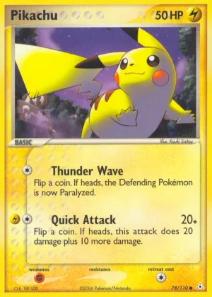 Pikachu Pokémon Holon Phantoms #78 Reverse Holo