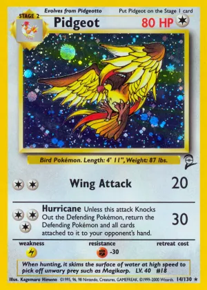 Pidgeot Pokémon Base Set 2 #14 Holo