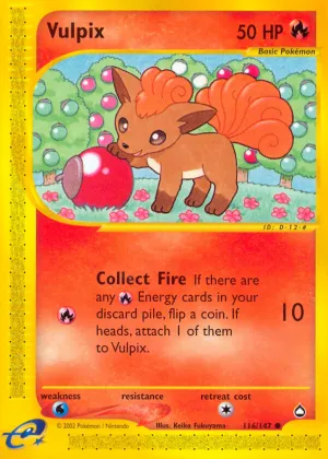 Vulpix Pokémon Aquapolis #116 Reverse Holo