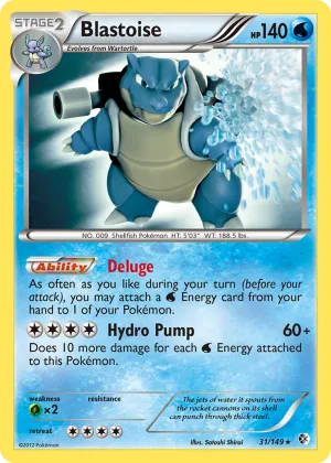 Blastoise Pokémon Boundaries Crossed #31 Reverse Holo