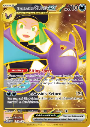 Team Rocket's Crobat ex Pokémon Destined Rivals #242 Holo