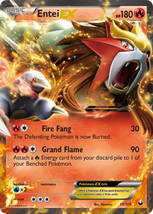 Entei-EX Pokémon Dark Explorers #13 Holo