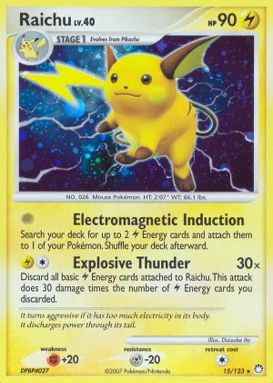 Raichu Pokémon Mysterious Treasures #15 Holo