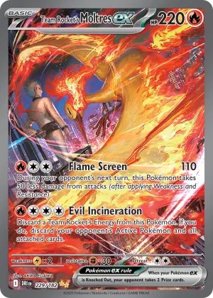 Team Rocket's Moltres ex Pokémon Destined Rivals #229 Holo