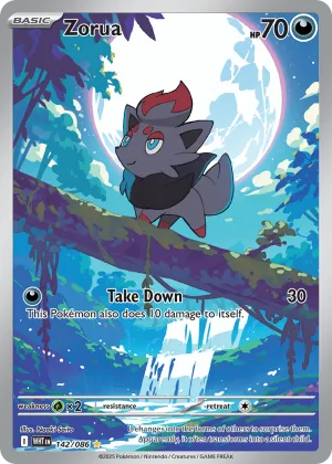 Zorua Pokémon White Flare #142 Holo