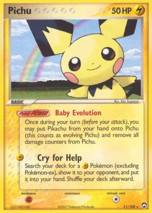 Pichu Pokémon Power Keepers #21 Reverse Holo