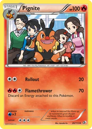 Pignite Pokémon Legendary Treasures #26 Reverse Holo
