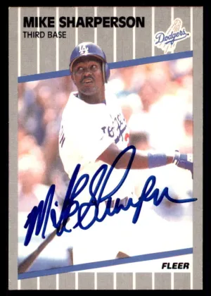 Mike Sharperson 1989 Fleer Baseball #72