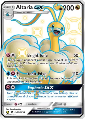 Altaria-GX Pokémon Hidden Fates Shiny Vault #SV77 Holo
