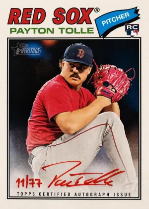 Payton Tolle 2026 Topps Heritage Real One Autographs Baseball Special Edition Red Ink #ROA-PT