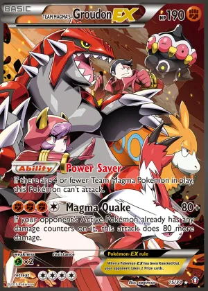 Team Magma's Groudon-EX Pokémon Double Crisis #15 Holo