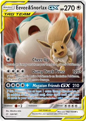 Eevee & Snorlax-GX Pokémon Team Up #120 Holo