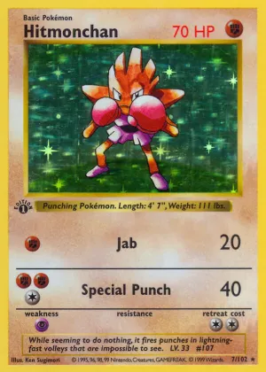 Hitmonchan Pokémon Base #7 Holo